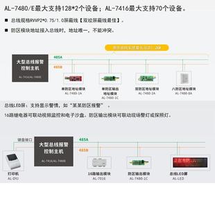 艾礼大型总线报警主机AL-7480/7480E 报警器485/网络总线报警主机