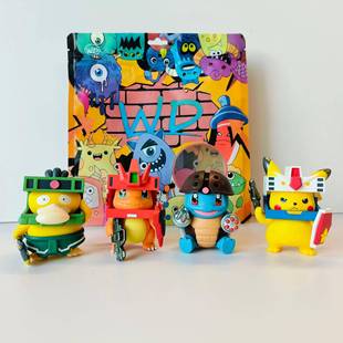 宝可高达梦手办变装比卡丘可达鸭公仔桌面摆件摆扭蛋球童年礼物