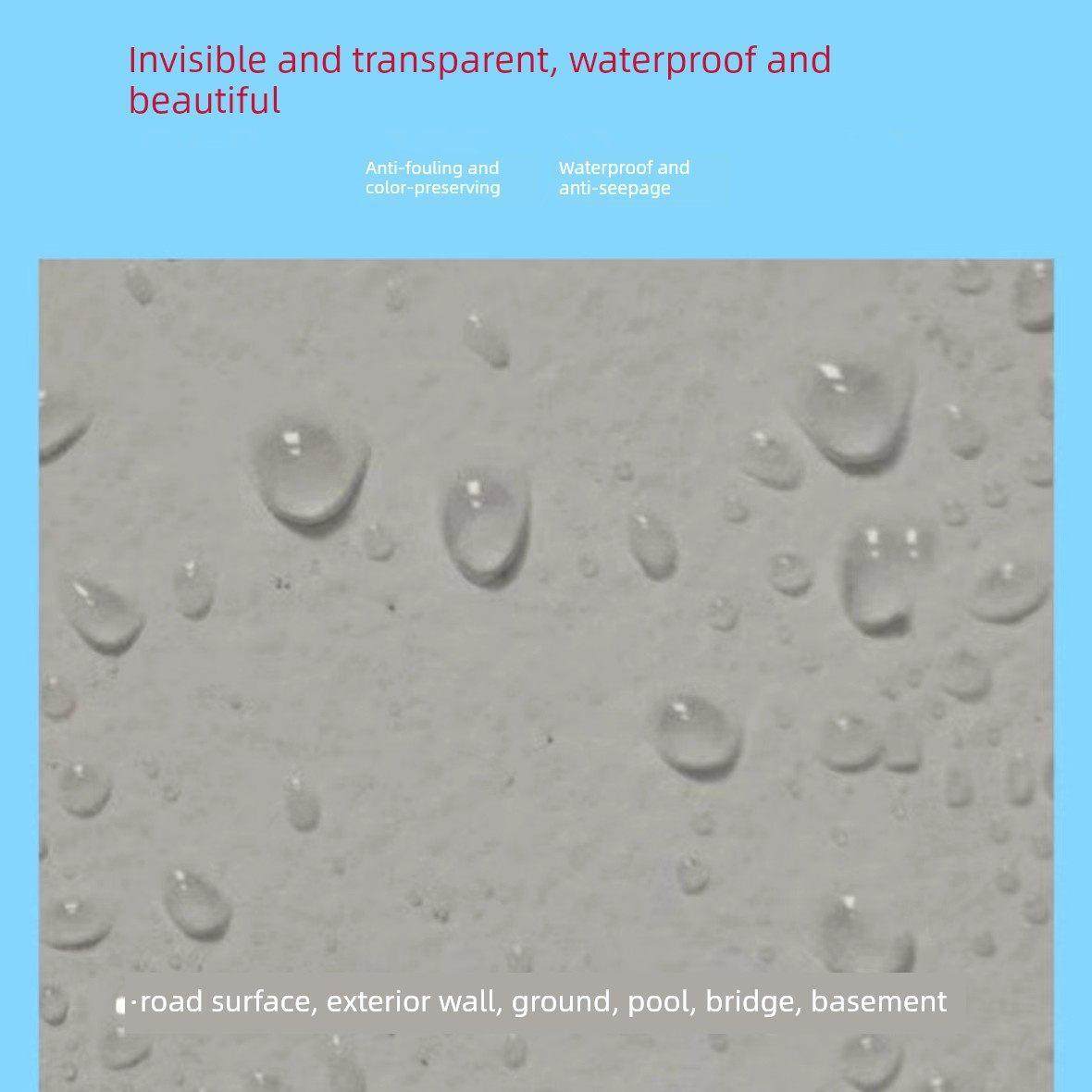 有机硅防水剂纳米渗透型外墙屋面环保透明防水厨房浴室防水涂料