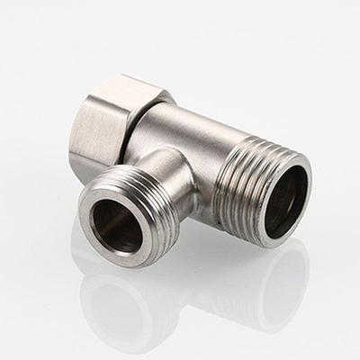 304不锈钢活接三通拉丝一进二出4分浴室角阀热水器分水阀卫浴配件