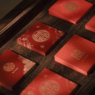 婚礼挡门红包酒红色牡丹花幸福婚礼小号扔迷你幸福字小红包袋红包