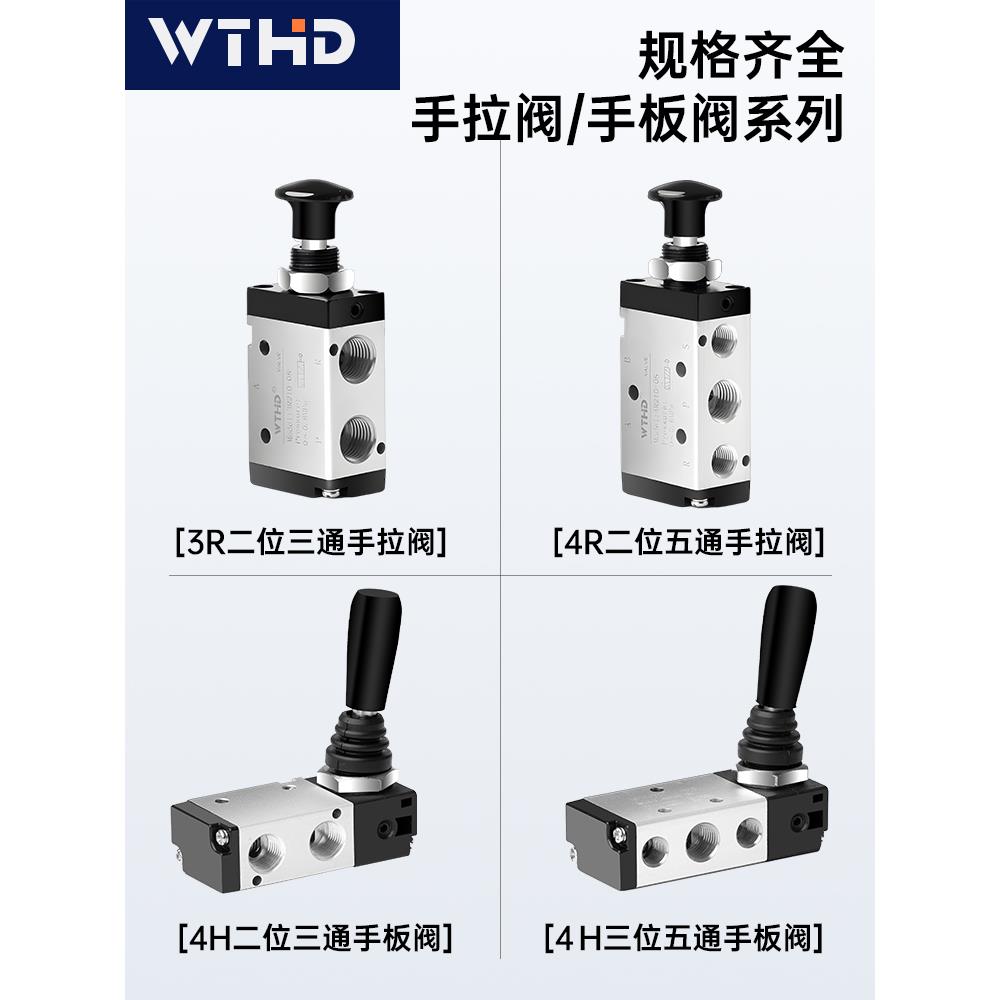 气动手动阀3R/4R/3H/4H手板阀/手拉阀气缸控制阀二三位五通换向阀