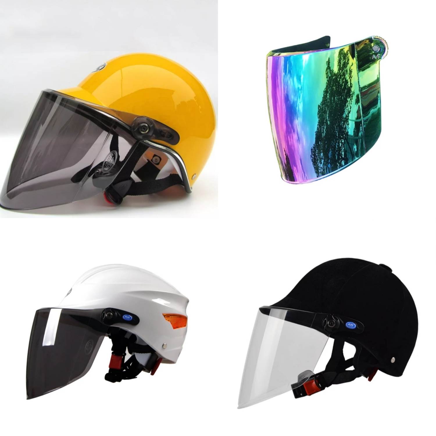 AK头盔镜片艾凯630 615 628 702 618 摩托车通用透明面罩防嗮风镜