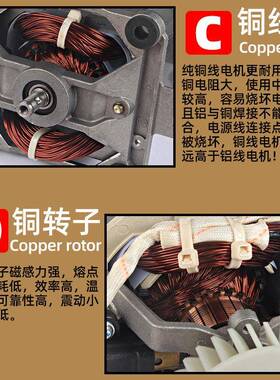 万卓Q10S破壁料理机配件Q8/q9豆浆机9850电机搅拌机转子马达碳刷