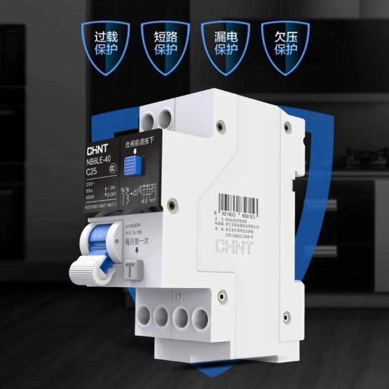 正泰泰极NB6LE紧凑型漏电断路器1位2位漏保家用断电漏电保护器220