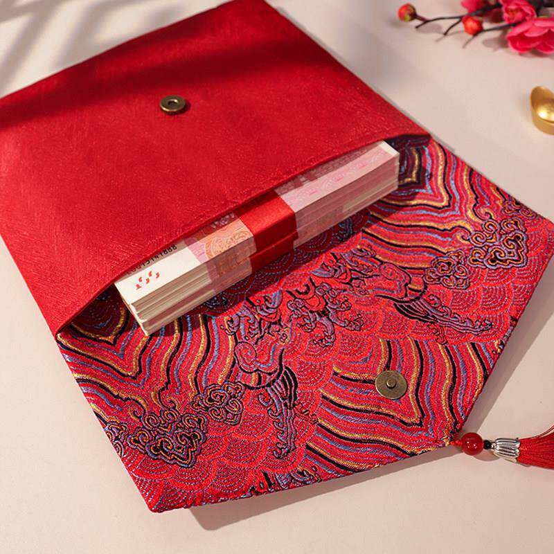 布艺红包袋2025新款大号5万6万10万大容量万元福生日乔迁节日通用
