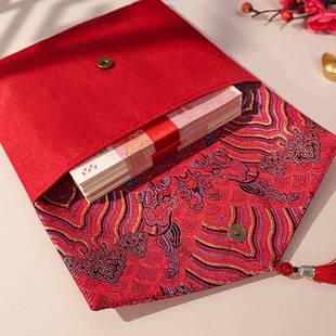 布艺红包袋2025新款大号5万6万10万大容量万元福生日乔迁节日通用