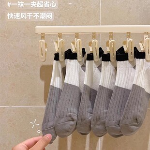 晾晒架神器 吸盘袜子夹晾衣架可折叠多夹子家用阳台多功能内衣内裤