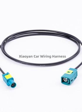 FAKRASMB-C-K1.5水蓝色汽车连接器射频线FAKRA直母转直公RG174线