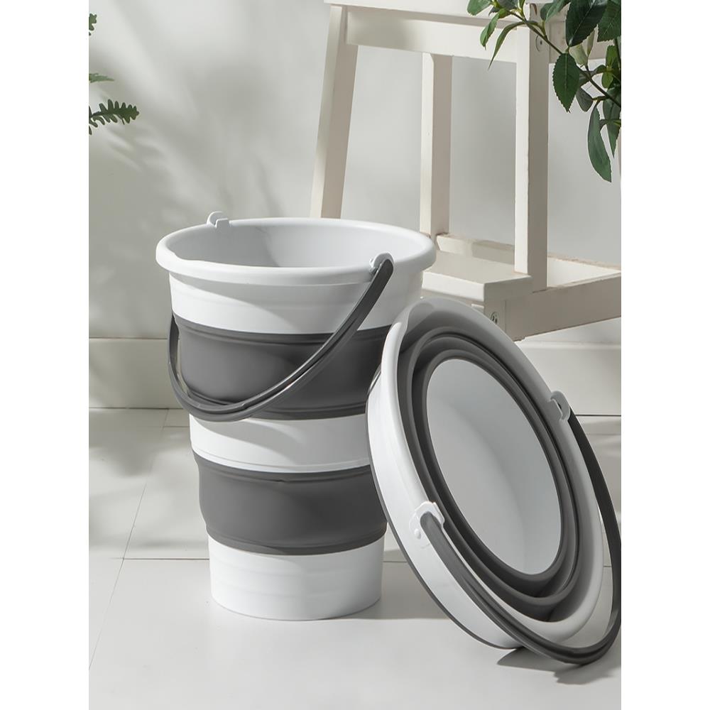 15L便携式折叠水桶车用钓鱼桶旅行家用塑料桶车载户外加厚洗车桶