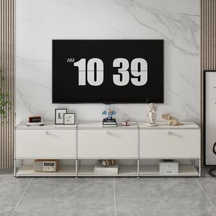 电视柜储物一体家用客厅轻奢高级 usm模块化组合落地不锈钢收纳柜