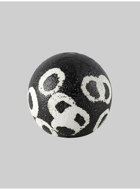 北欧轻奢黑白条纹陶制小球装饰摆件茶几角几创意桌面软装陈设品