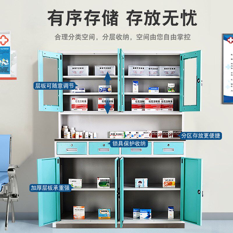 医院药房西药柜不锈钢药品柜诊所配药柜医疗处置台无菌器械柜子