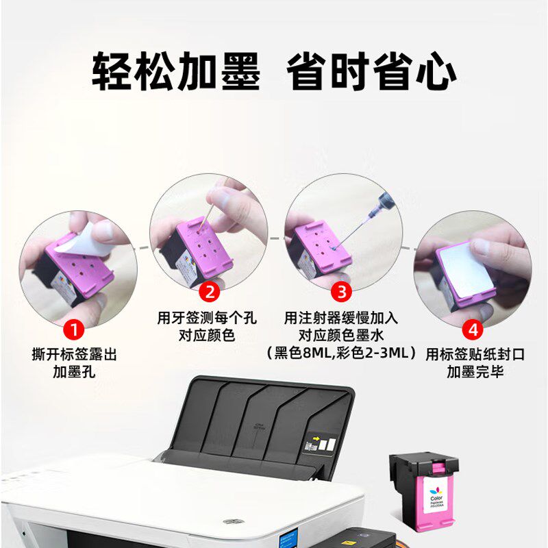 适用HP 2800墨盒HP 2821e 2823 6020 2722 4120 4220 6420e打印机 - 实物图