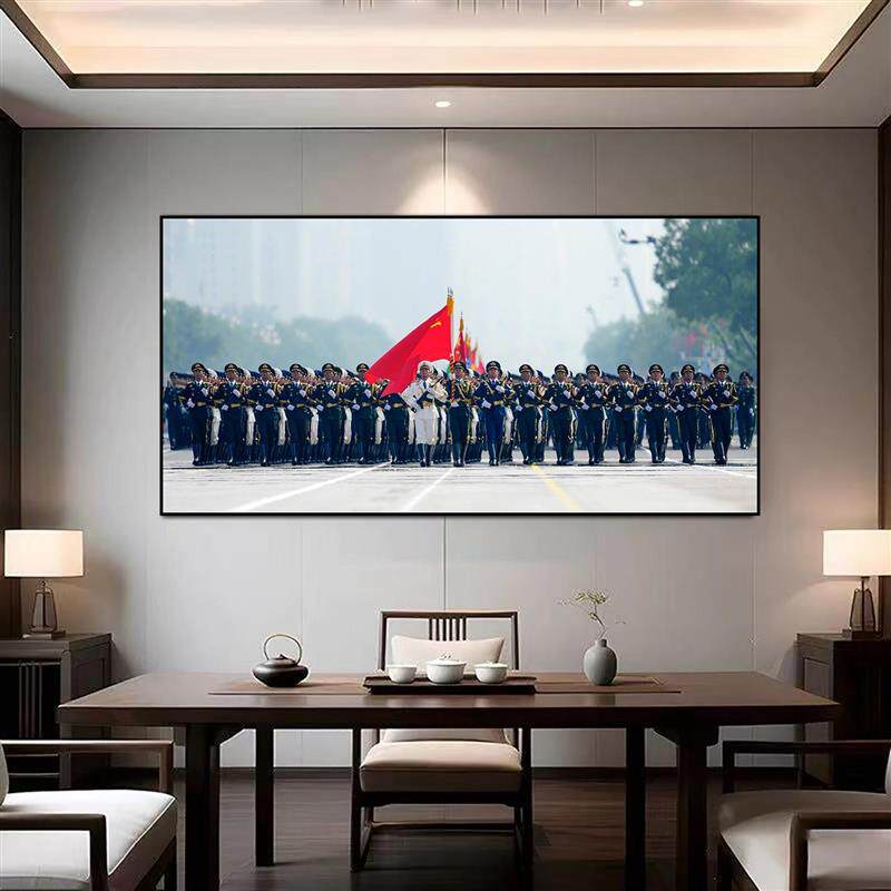 阅兵中国装饰画军迷挂画军人客厅卧室壁画办公室背景墙大气壁画