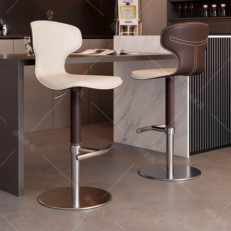 意式轻奢吧台椅现代简约家用马鞍皮吧椅旋转升降高脚凳前台酒吧凳,商业/办公家具,酒吧椅,淘宝优惠券,粉丝福利购,淘宝优惠卷