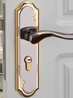 小50房门锁三件套 金色锁卧实木门把手五金房门锁静音通用型