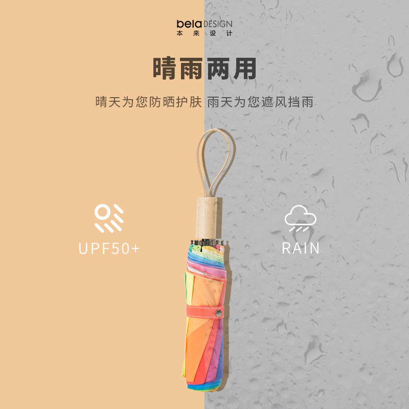 本来设计 纳米不沾水雨伞遮阳防晒防紫外线太阳伞晴雨两用伞男女