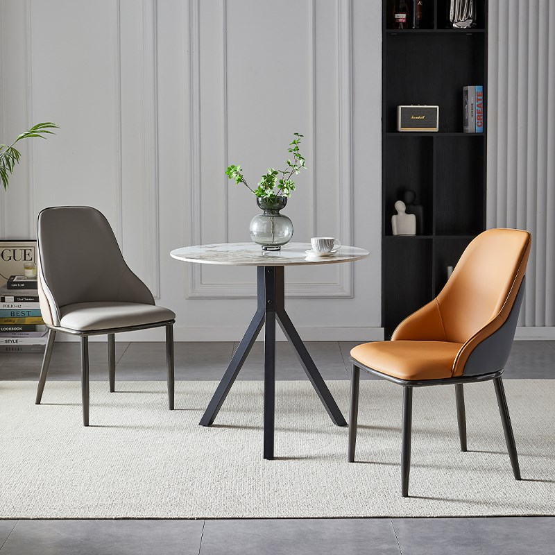 岩板餐桌家用休闲商务接待洽谈桌椅组合阳台桌子会客桌小圆桌茶几