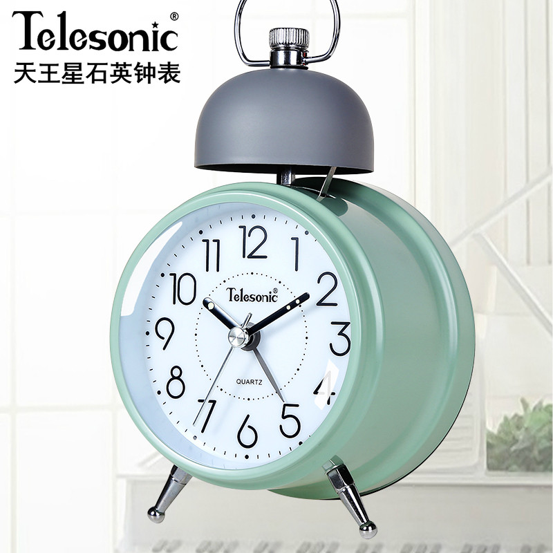 telesonic/天王星金属打铃闹钟声音超大复古怀旧学生用静音时钟表