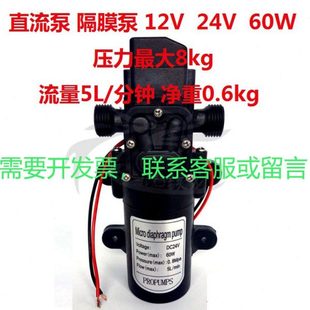 增压泵直12v隔膜泵自动洗车机清洗机大功率喷雾器抽油泵泵吸水流
