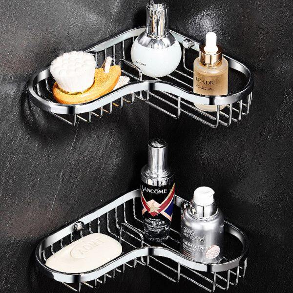 浴室三角置物架小尺寸全铜卫生间壁挂式酒店肥皂架子迷你转角网篮