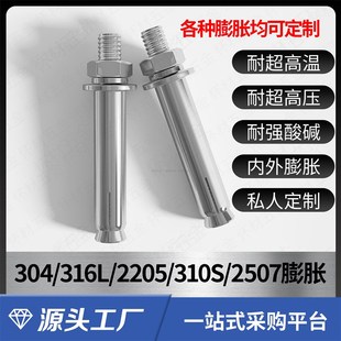 耐高温膨胀耐腐蚀膨胀310S胀栓2205 2520国标耐酸碱定做加长316L