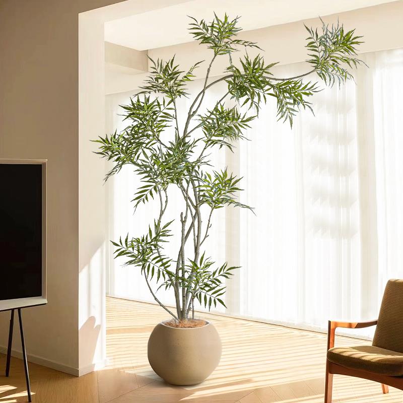 大型仿真绿植造景盆栽景观十大功劳禅意橱窗假树仿生植物盆景摆件