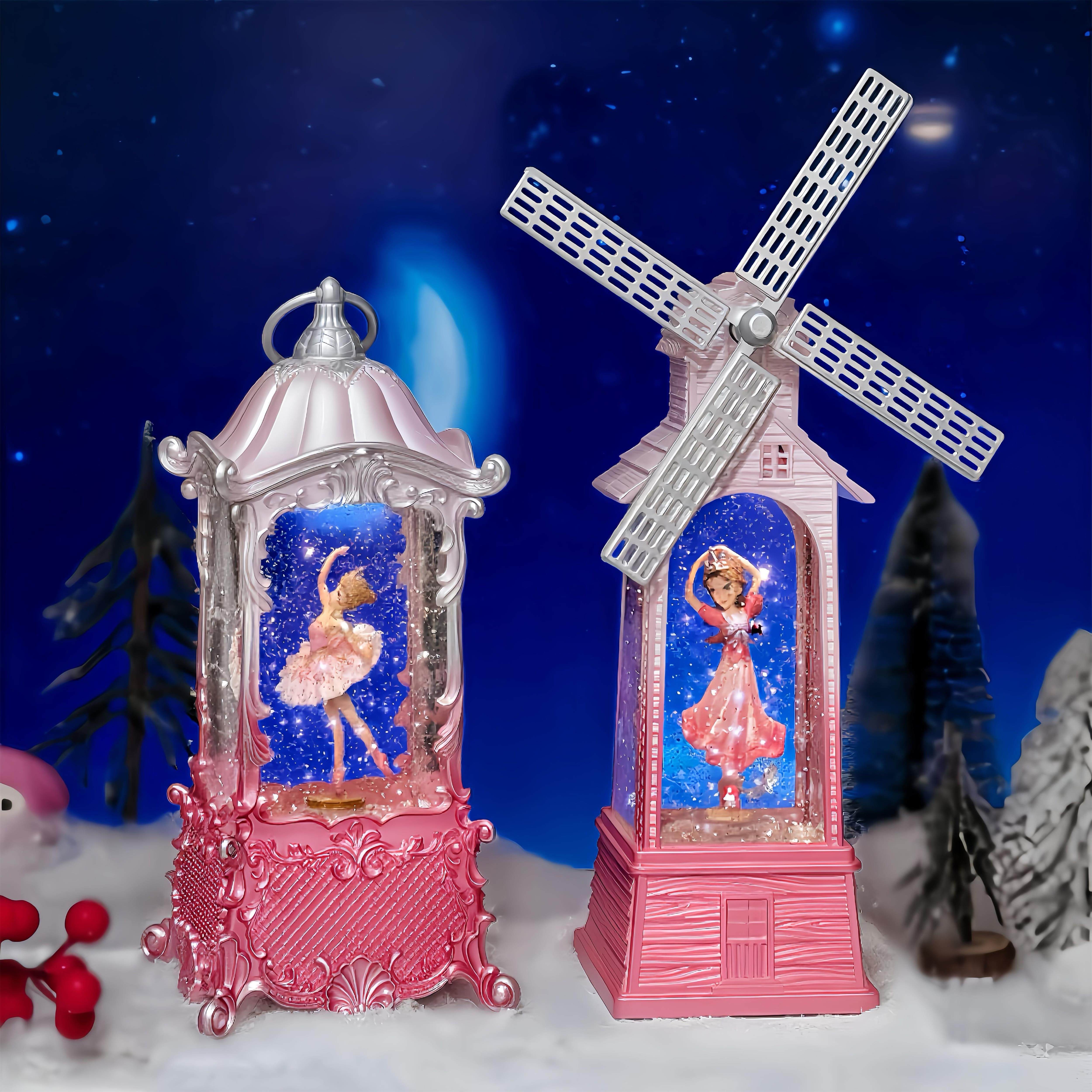 高档宫廷可旋转公主音乐盒送女孩子芭蕾风生日礼物水晶球生日礼物