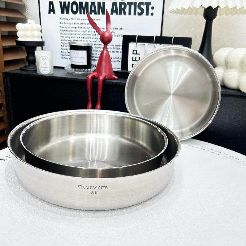 304不锈钢大圆盘蒸年糕凉皮蒸盘水果盘子盛海鲜深盘面皮锣烤盘,餐饮具,盘,淘宝优惠券,粉丝福利购,淘宝优惠卷