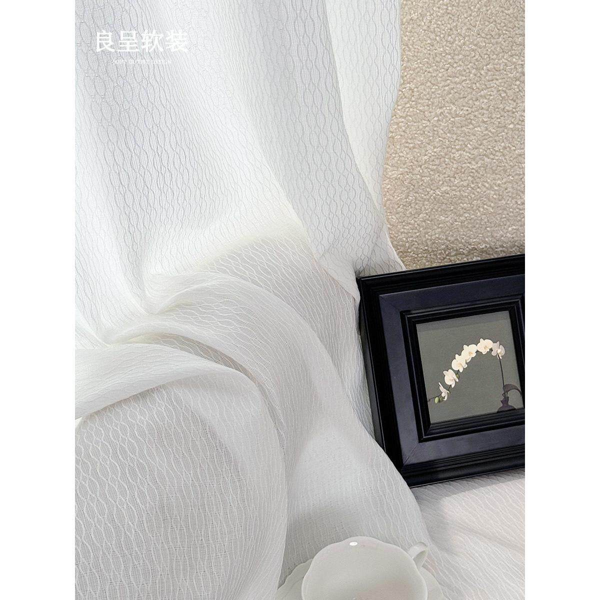 暮云纱 窗纱客厅书房隔断透光不透人中古风棉麻纱帘半遮光窗帘