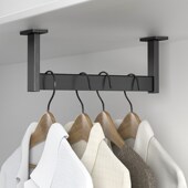 L型挂衣杆吊柜纵向吊杆柜子顶装 浅衣柜杆 竖向衣通悬挂吊座U型吊装