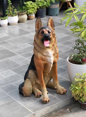 家点靓 动物雕塑工艺品大号狼狗摆件家居客厅庭院装饰品落地摆设