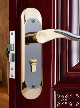 简欧金色进房门化妆室门锁卧室门锁通用型把手门锁具家用款145mm