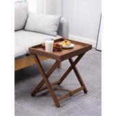 实木折叠小茶几胡桃木茶台沙发边几樱桃木茶桌托盘阳台户外小桌子