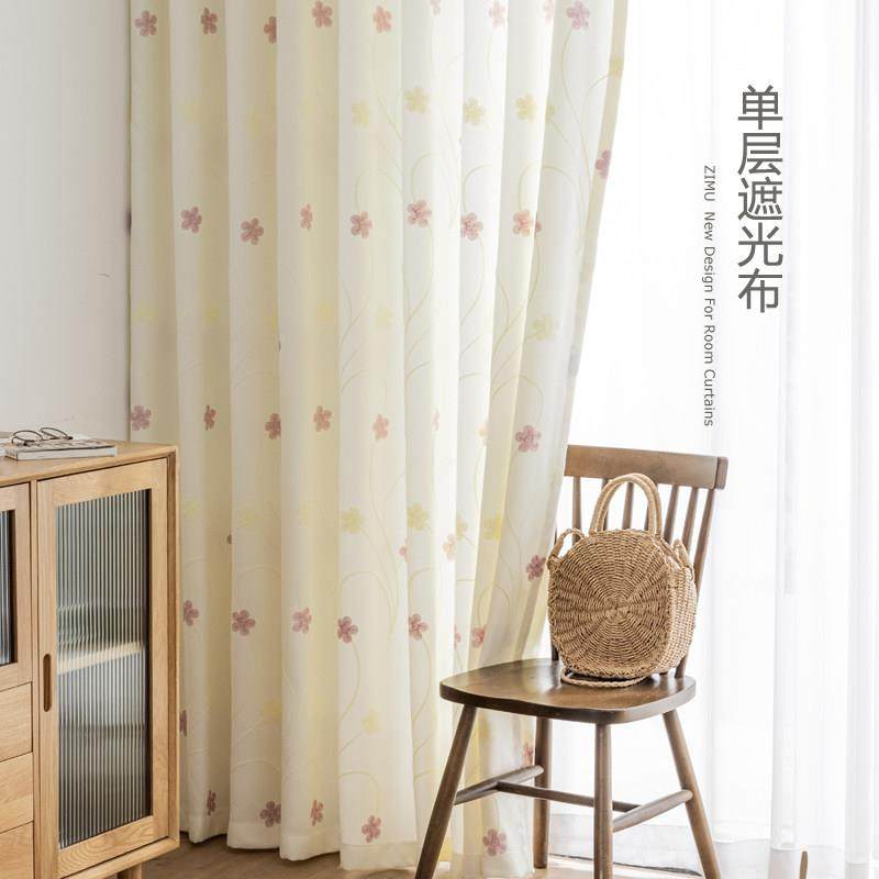 遮光窗帘客厅现代小清新棉麻刺绣窗帘布遮光帘卧室隔断门帘遮阳布,居家布艺,成品窗帘,淘宝优惠券,粉丝福利购,淘宝优惠卷