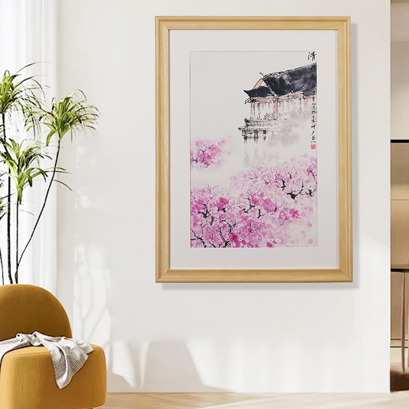中式实木国画框装裱字画33x66长方形相框定制书法外框空框大尺寸