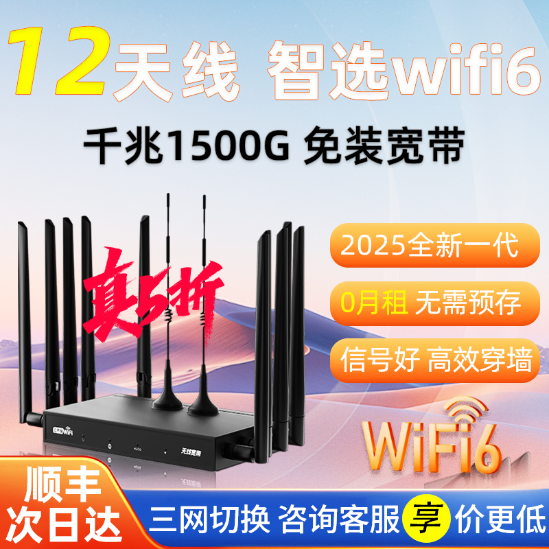 随身wifi2025新款移动无线路由器免插卡免拉宽带全网通流量网络卡高速千兆穿墙全屋覆盖插电家用智能cpe热点 - 封面