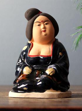 古董老唐三彩陶瓷女士饰品陶瓷丰满艺术品装饰品古董收藏礼品