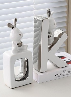 OK兔书挡摆件家居饰品客厅仿真书创意陶瓷办公室桌面