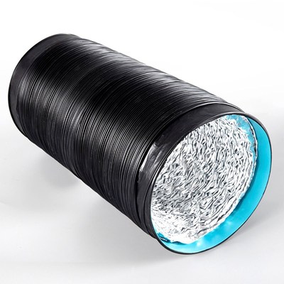 油烟机排烟管道160管道直径200管道可伸缩铝箔管道黑色加长款尼龙