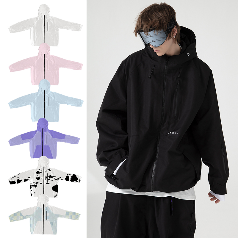 POMT宽松款滑雪服夹棉加绒20k防水透湿男女同款保暖自由式2303