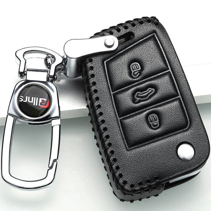 适用于VVDI子机钥匙套VVDI-MQB款子机亮边智能卡真皮车用钥匙包扣