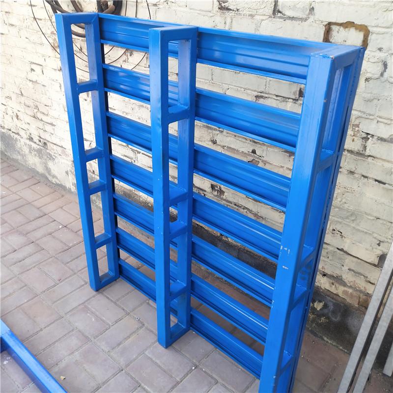 圆角喷塑双层托盘袋装品面粉货物铁质叉车托盘直角喷塑轻型托盘