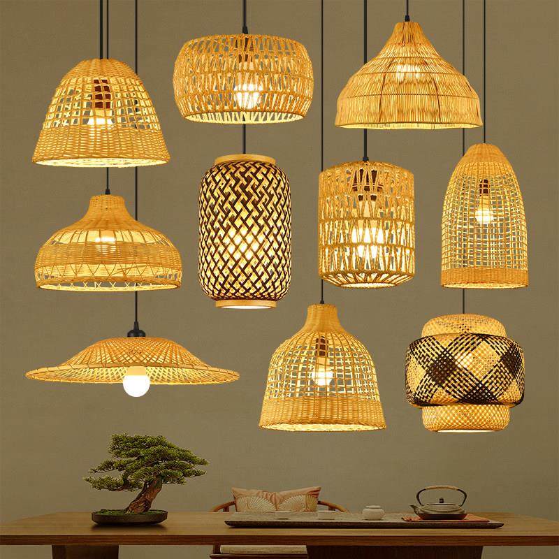 日式侘寂风藤编吊灯东南亚民宿卧室客厅灯覆古麻绳饭厅茶室竹编灯,家装灯饰光源,酒店/宴会厅/餐饮吊灯,淘宝优惠券,粉丝福利购,淘宝优惠卷