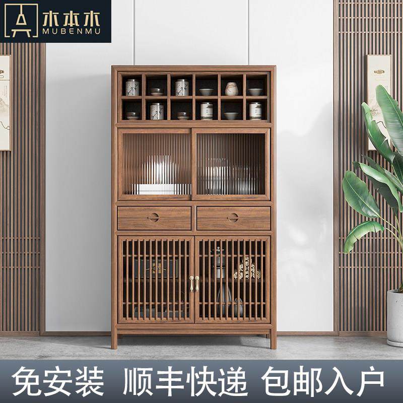 新中式边柜立柜茶叶柜多宝阁博古架茶室家具茶空间柜子实木宋氏,住宅家具,餐边柜,淘宝优惠券,粉丝福利购,淘宝优惠卷