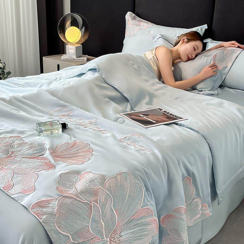 夏季冰丝夏凉被四件套丝滑凉感可机洗天丝空调被轻奢高级感单被子,床上用品,化纤被,淘宝优惠券,粉丝福利购,淘宝优惠卷