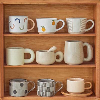 肆月创意马克杯家用牛奶咖啡杯子个性陶瓷喝水杯带把手ins风女生