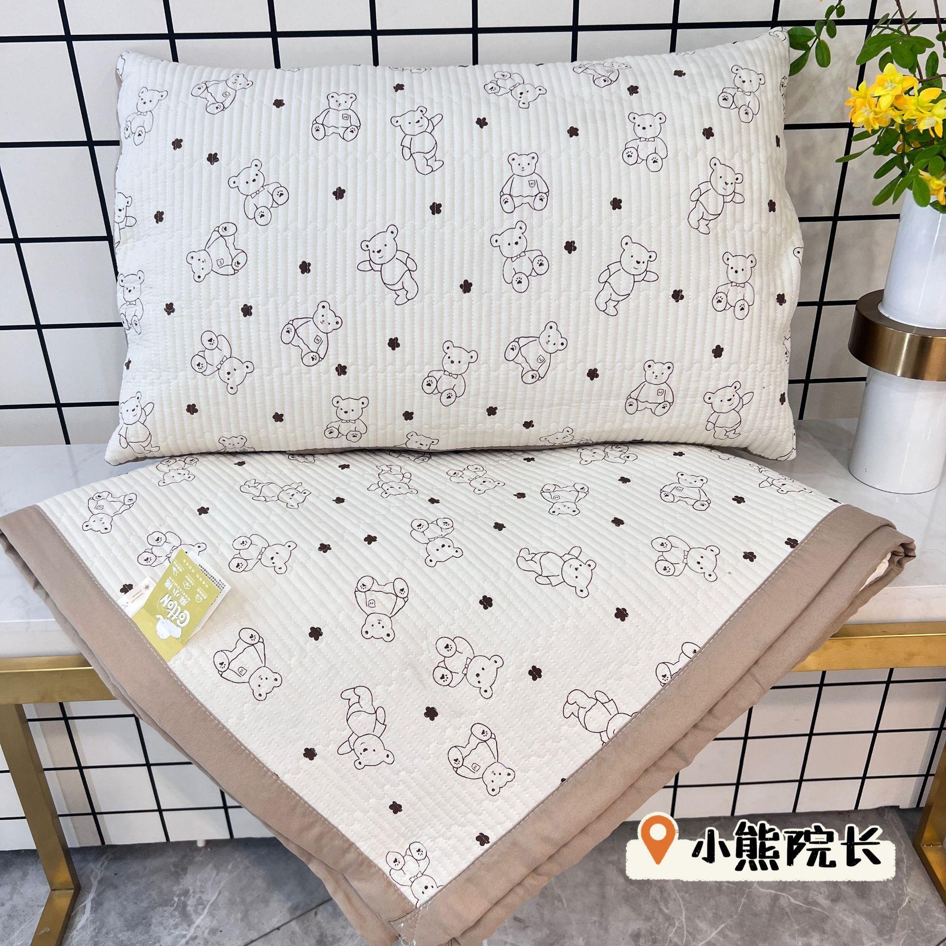 2025新款水洗棉麻床盖三件套防滑加厚夹棉床单榻榻米炕盖四季通用