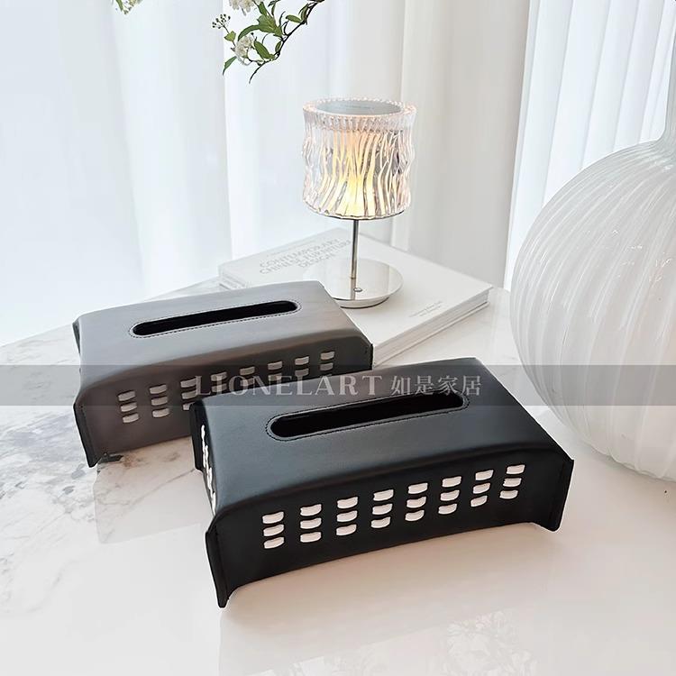 如是纸巾盒车载极简超纤皮手工编织卫生纸盒客厅卧室餐桌礼品礼物